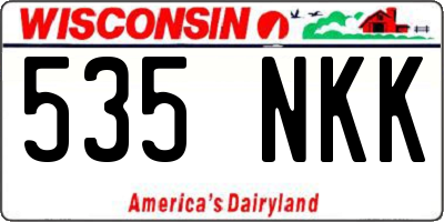 WI license plate 535NKK