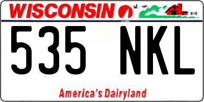 WI license plate 535NKL