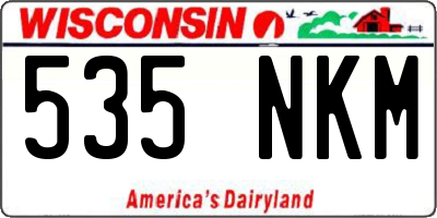 WI license plate 535NKM