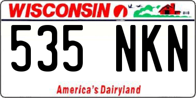 WI license plate 535NKN