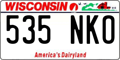 WI license plate 535NKO