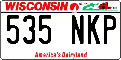 WI license plate 535NKP