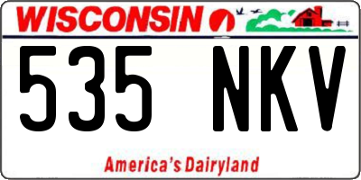 WI license plate 535NKV