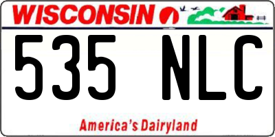 WI license plate 535NLC