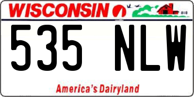 WI license plate 535NLW