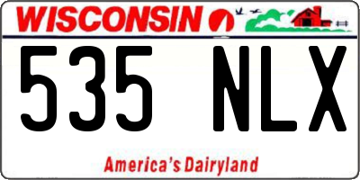 WI license plate 535NLX