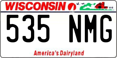 WI license plate 535NMG