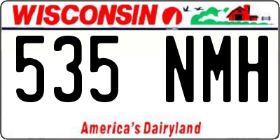 WI license plate 535NMH