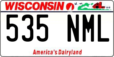 WI license plate 535NML