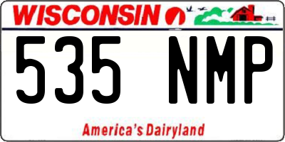 WI license plate 535NMP