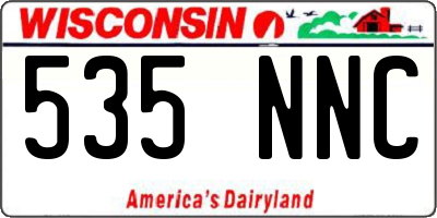 WI license plate 535NNC