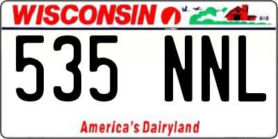 WI license plate 535NNL