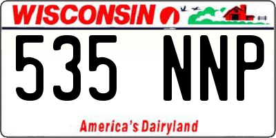 WI license plate 535NNP