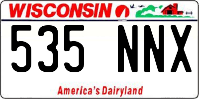 WI license plate 535NNX