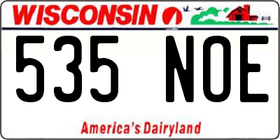 WI license plate 535NOE