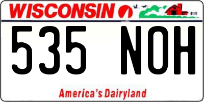 WI license plate 535NOH