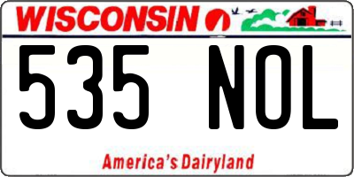 WI license plate 535NOL