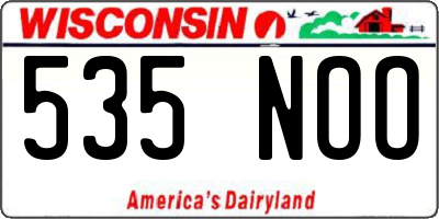 WI license plate 535NOO