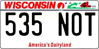 WI license plate 535NOT