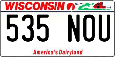 WI license plate 535NOU