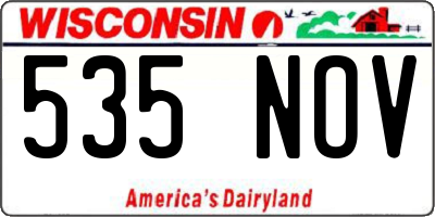 WI license plate 535NOV