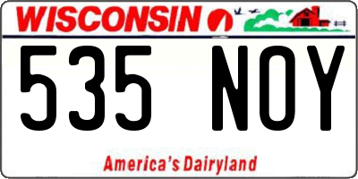 WI license plate 535NOY