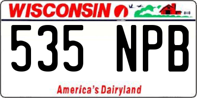 WI license plate 535NPB