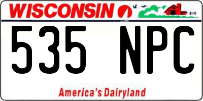 WI license plate 535NPC