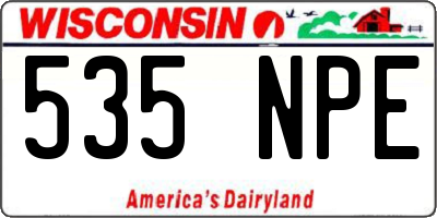 WI license plate 535NPE