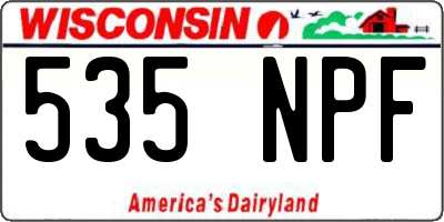 WI license plate 535NPF
