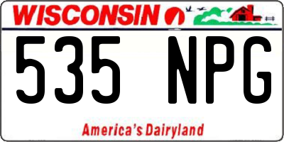 WI license plate 535NPG