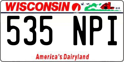 WI license plate 535NPI