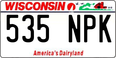 WI license plate 535NPK