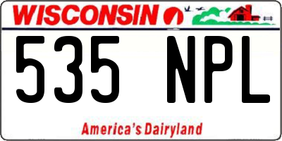 WI license plate 535NPL