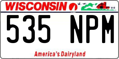 WI license plate 535NPM