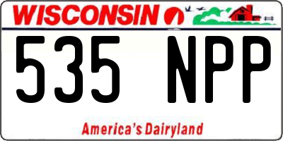 WI license plate 535NPP