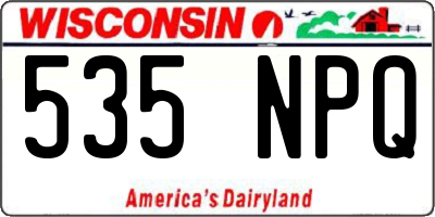 WI license plate 535NPQ