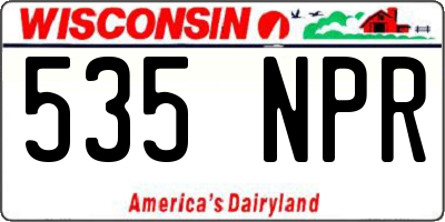 WI license plate 535NPR