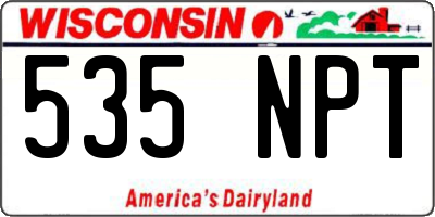 WI license plate 535NPT