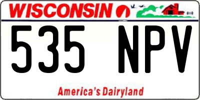WI license plate 535NPV
