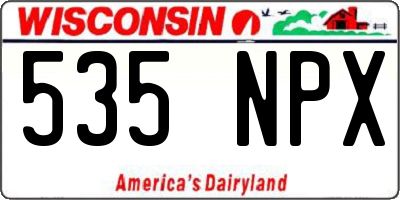 WI license plate 535NPX