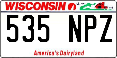 WI license plate 535NPZ