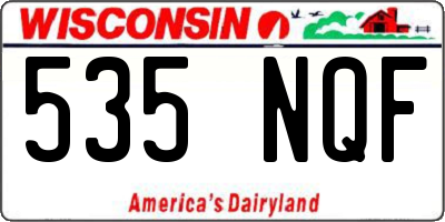 WI license plate 535NQF