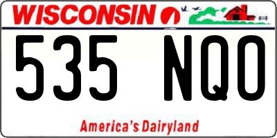 WI license plate 535NQO