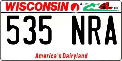 WI license plate 535NRA