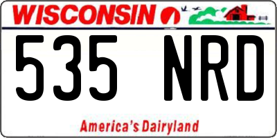 WI license plate 535NRD