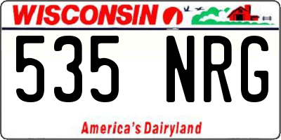 WI license plate 535NRG