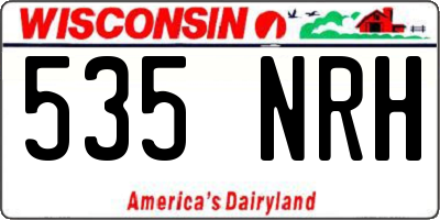 WI license plate 535NRH