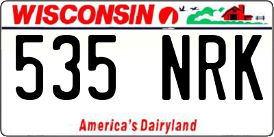 WI license plate 535NRK