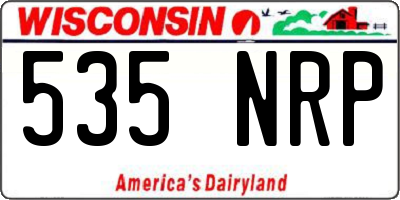WI license plate 535NRP